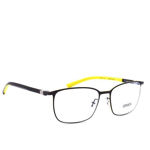 NEW STARCK EYES SH2028-M BLACK YELLOW AUTHENTIC EYEGLASSES FRAME - Picture 3 of 10